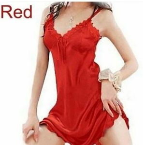 Red satin babydoll